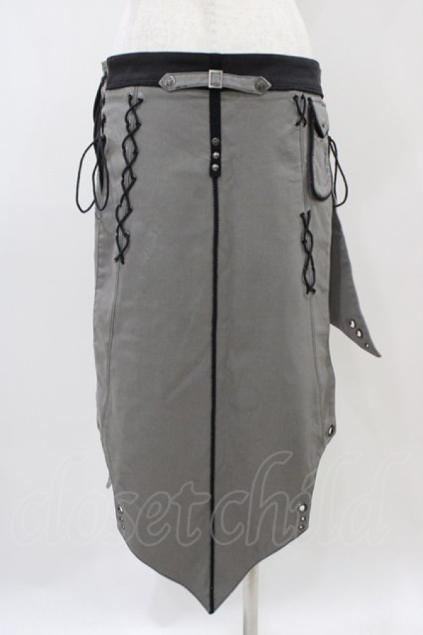 画像2: Ozz Croce / ラップオーバースカート  グレー H-25-11-01-1024-OO-SK-KB-ZH (2)