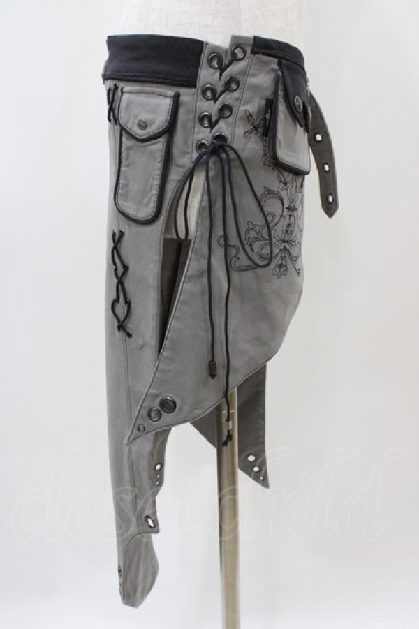 画像3: Ozz Croce / ラップオーバースカート  グレー H-25-11-01-1024-OO-SK-KB-ZH (3)