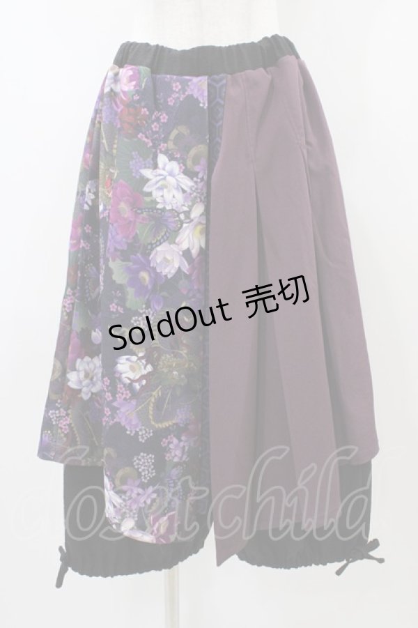 画像1: Qutie Frash / 8分丈袴パンツ  紫 H-25-11-01-1025-QU-PA-KB-ZH (1)