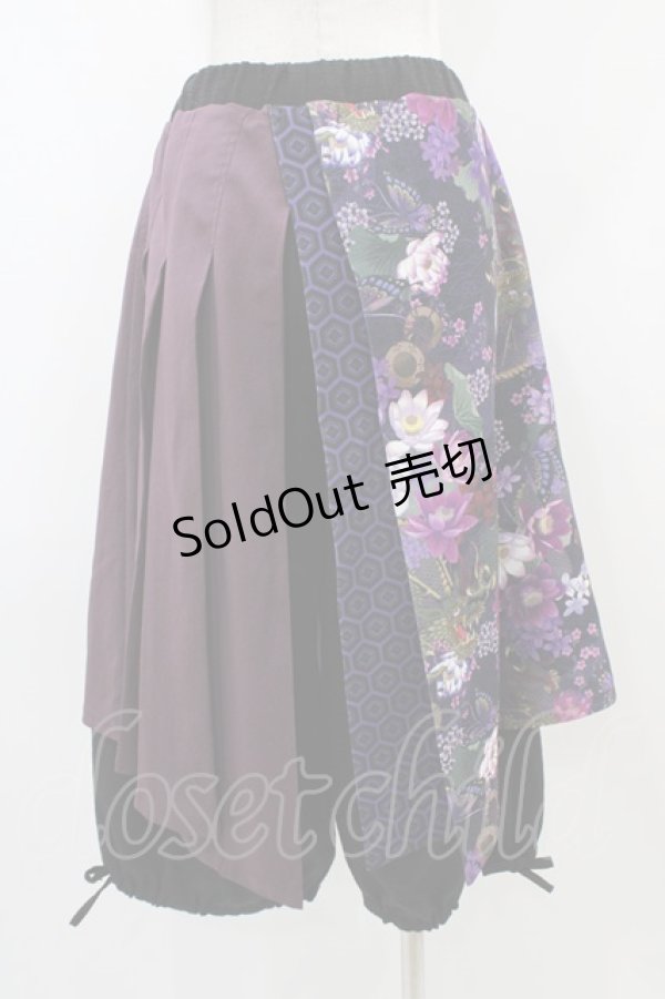 画像2: Qutie Frash / 8分丈袴パンツ  紫 H-25-11-01-1025-QU-PA-KB-ZH (2)