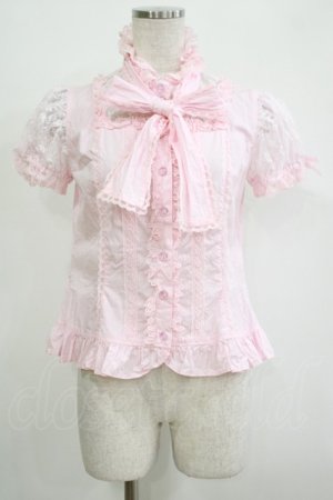 画像: Angelic Pretty / ロマンティック立ち襟ボウタイブラウス Free ピンク H-25-11-01-054-AP-BL-NS-ZH