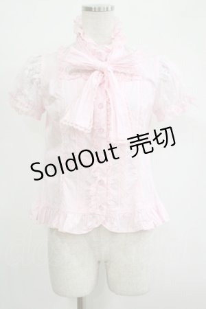画像: Angelic Pretty / ロマンティック立ち襟ボウタイブラウス Free ピンク H-25-11-01-054-AP-BL-NS-ZH