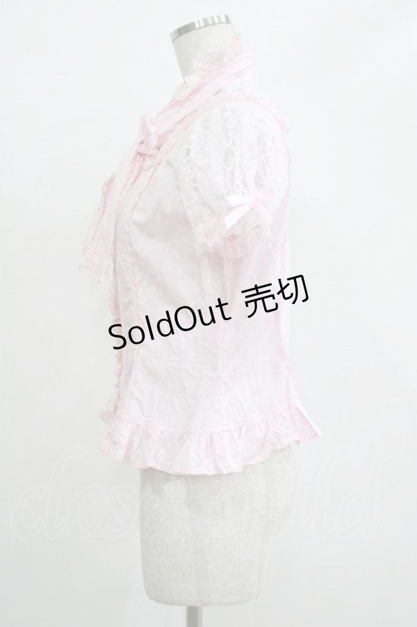 画像2: Angelic Pretty / ロマンティック立ち襟ボウタイブラウス Free ピンク H-25-11-01-054-AP-BL-NS-ZH (2)