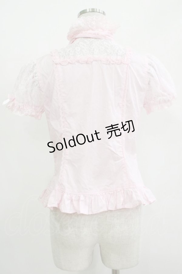 画像3: Angelic Pretty / ロマンティック立ち襟ボウタイブラウス Free ピンク H-25-11-01-054-AP-BL-NS-ZH (3)
