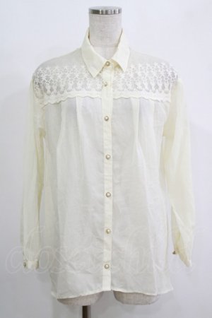 画像: LIZ LISA / レース切替ブラウス Free 生成り H-25-11-01-057-LO-BL-NS-ZH