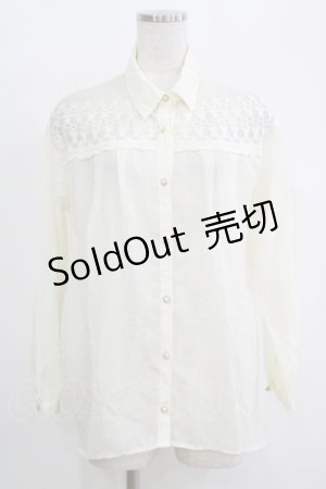 画像: LIZ LISA / レース切替ブラウス Free 生成り H-25-11-01-057-LO-BL-NS-ZH