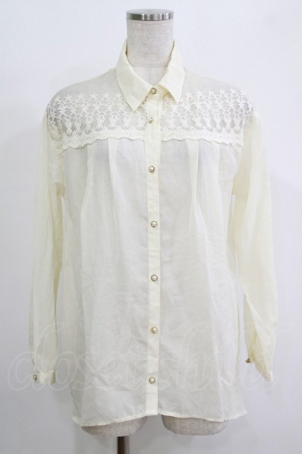 画像1: LIZ LISA / レース切替ブラウス Free 生成り H-25-11-01-057-LO-BL-NS-ZH (1)