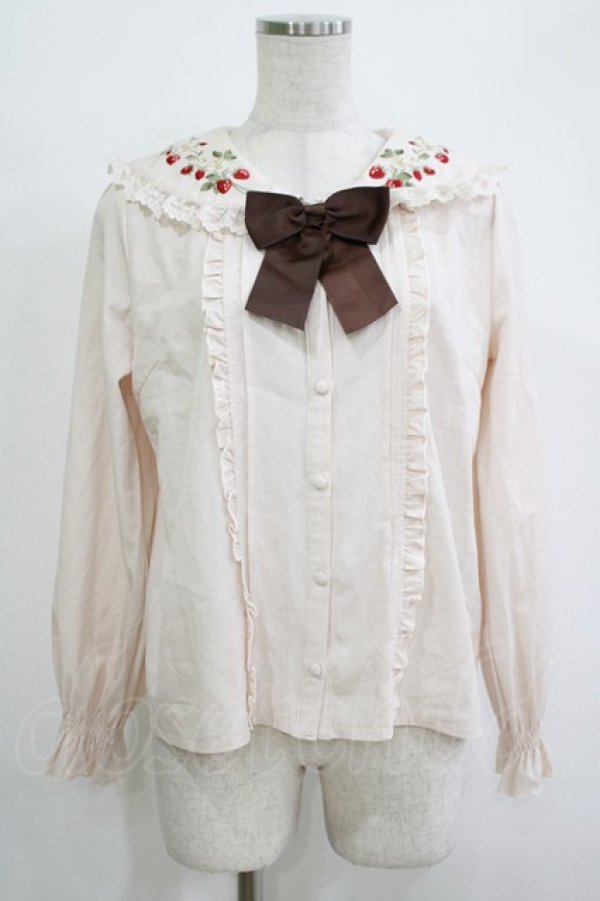 画像1: axes femme kawaii / ストロベリーフィールドブラウス M 生成り H-25-11-01-059-AX-BL-NS-ZH (1)