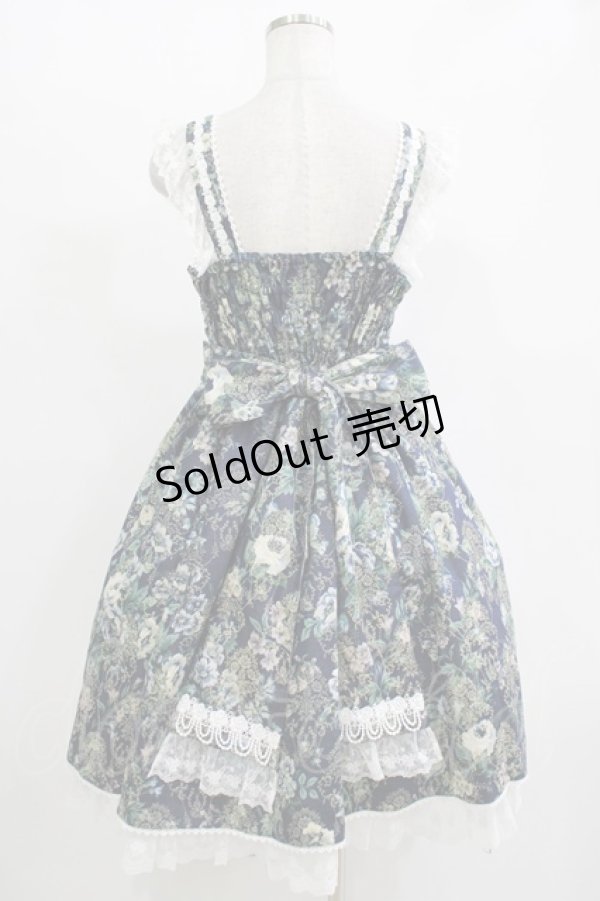 画像3: metamorphose / royalジャガードコルセット風ジャンパースカート サイズ1 ネイビー H-25-11-01-006-ME-OP-NS-ZH (3)