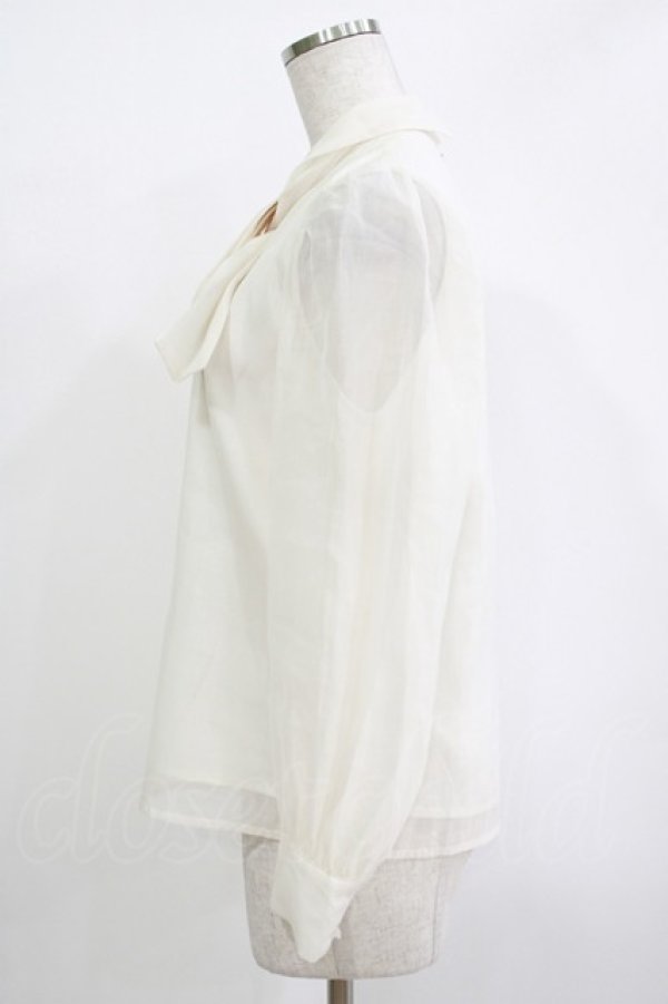 画像2: an another angelus / シアー変形ボウタイブラウス Free IVORY H-25-11-01-062-CA-BL-NS-ZH (2)