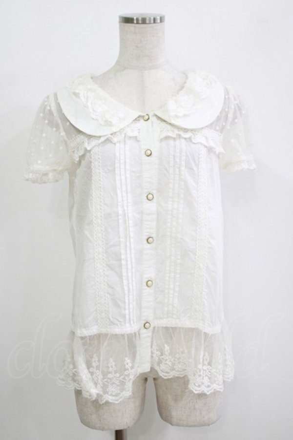 画像1: LIZ LISA / ドットチュールブラウス Free オフ H-25-11-01-064-LO-BL-NS-ZH (1)