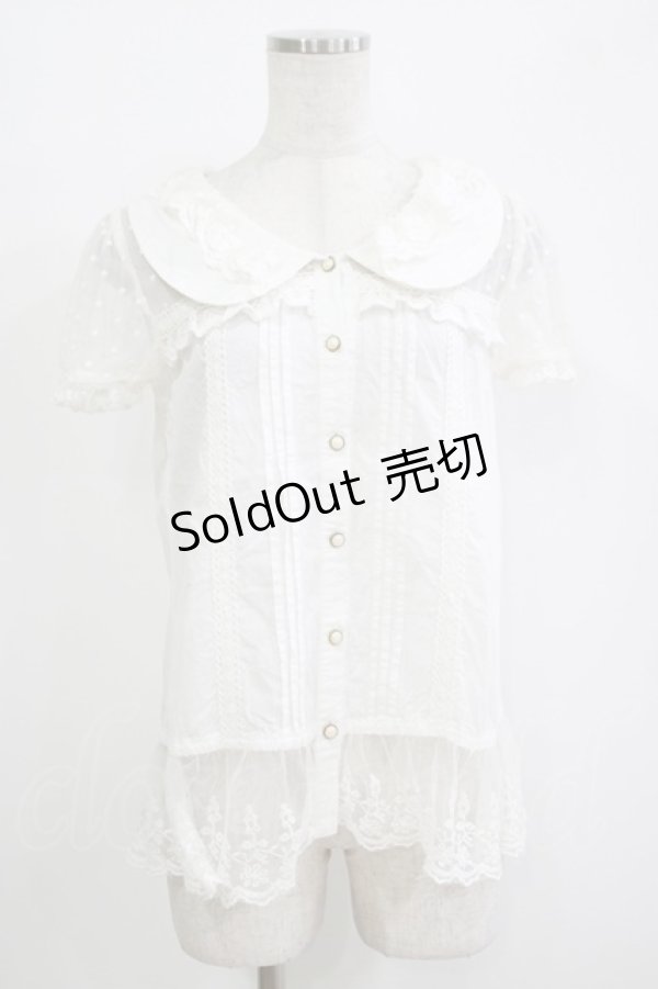 画像1: LIZ LISA / ドットチュールブラウス Free オフ H-25-11-01-064-LO-BL-NS-ZH (1)