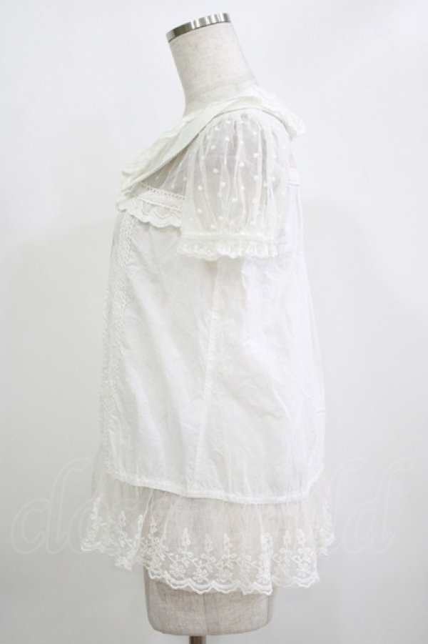 画像2: LIZ LISA / ドットチュールブラウス Free オフ H-25-11-01-064-LO-BL-NS-ZH (2)