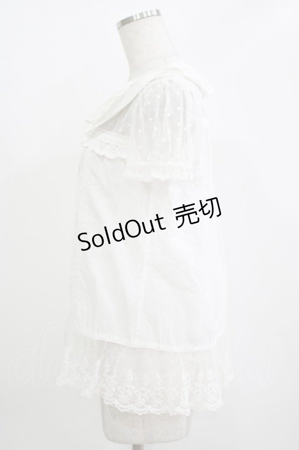 画像2: LIZ LISA / ドットチュールブラウス Free オフ H-25-11-01-064-LO-BL-NS-ZH (2)