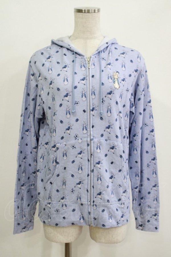 画像1: PINK HOUSE / モノトーンプリントピーターラビットパーカー 4（L） サックス H-25-11-01-066-LO-TO-NS-ZH (1)