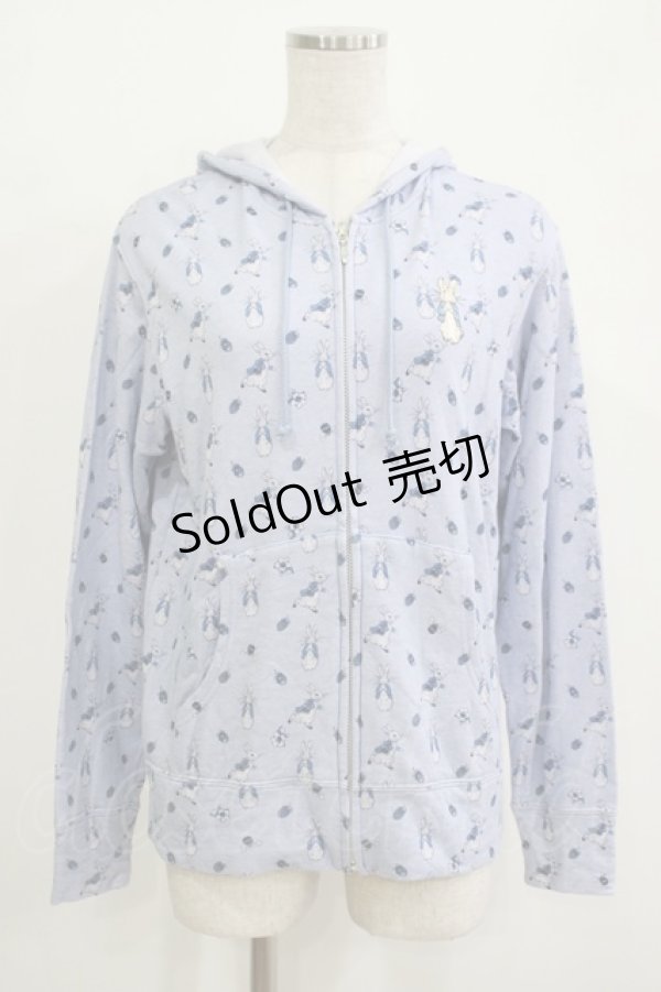 画像1: PINK HOUSE / モノトーンプリントピーターラビットパーカー 4（L） サックス H-25-11-01-066-LO-TO-NS-ZH (1)