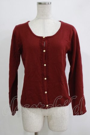 画像: axes femme / パールボタンカーディガン M ボルドー H-25-11-01-068-AX-TO-NS-ZH