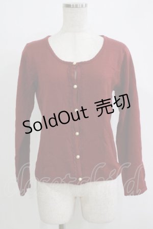 画像: axes femme / パールボタンカーディガン M ボルドー H-25-11-01-068-AX-TO-NS-ZH