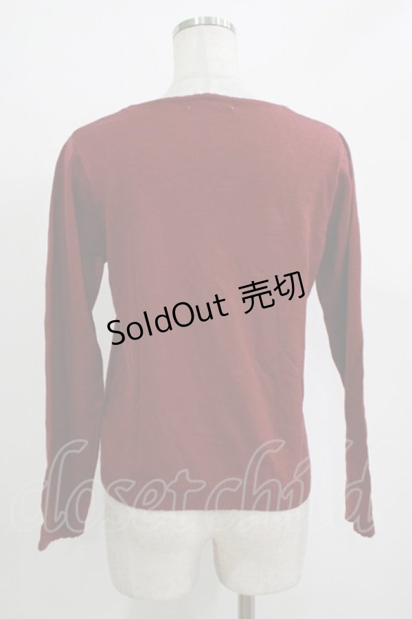 画像3: axes femme / パールボタンカーディガン M ボルドー H-25-11-01-068-AX-TO-NS-ZH (3)