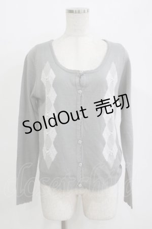 画像: axes femme / アーガイルカーディガン M グレー H-25-11-01-070-AX-TO-NS-ZH