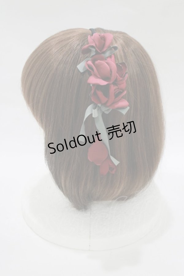 画像2: axes femme / フラワーカチューシャ  ワイン H-25-11-01-071-AX-AC-NS-ZH (2)