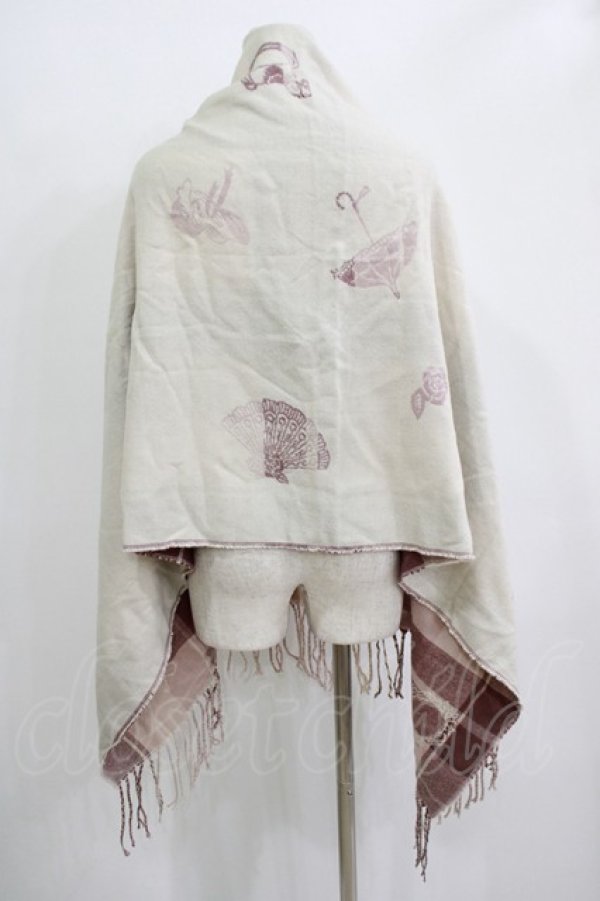 画像2: axes femme / チェック×フレンチ柄ストール  ピンク H-25-11-01-074-AX-ZA-NS-ZH (2)