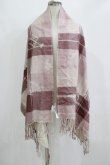 画像3: axes femme / チェック×フレンチ柄ストール  ピンク H-25-11-01-074-AX-ZA-NS-ZH (3)