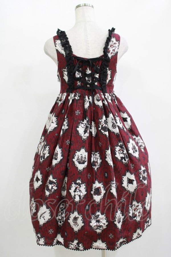 画像3: ALICE and the PIRATES / Captain Chrisの夢想〜新たな冒険への希望〜柄ジャンパースカート Free ボルドー H-25-11-01-001-PA-OP-NS-ZH (3)