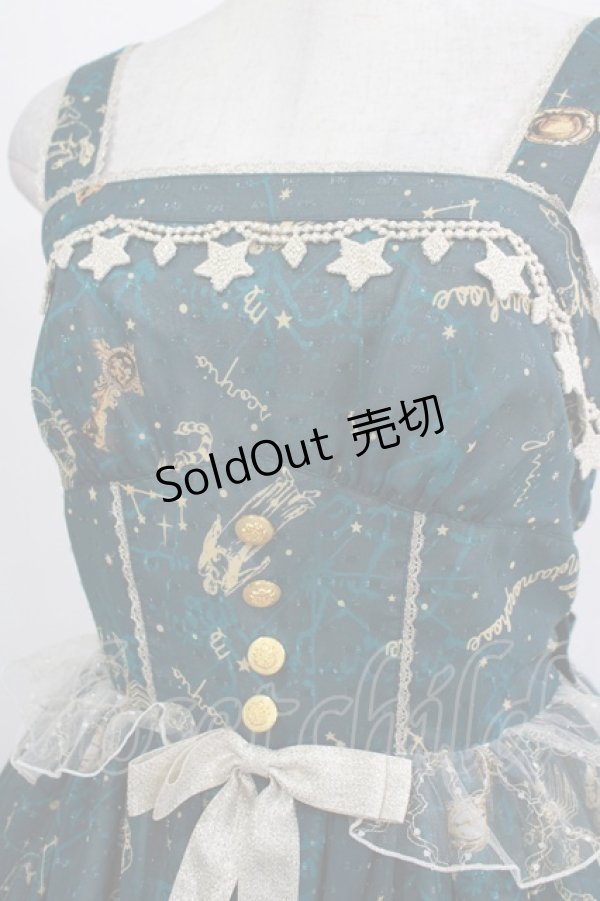 画像5: metamorphose / 黒猫と魔法の地図リボンジャンパースカート サイズ1 グリーン H-25-11-01-008-ME-OP-NS-ZH (5)