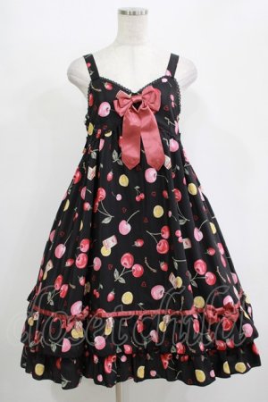 画像: metamorphose / floating heart cherryベビードールジャンパースカート Free ブラック H-25-11-01-010-ME-OP-NS-ZH