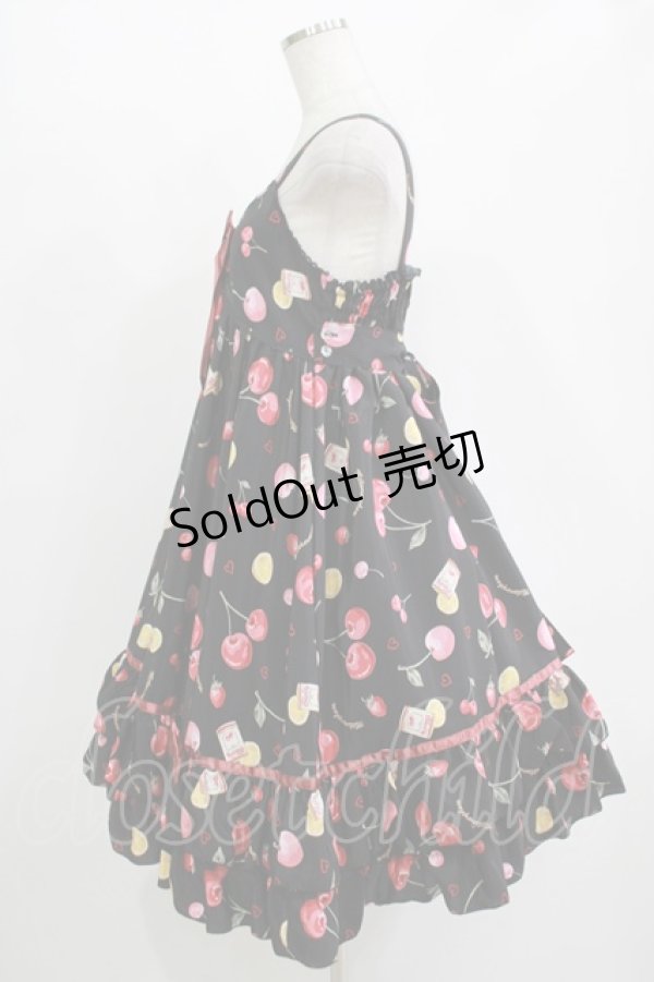 画像2: metamorphose / floating heart cherryベビードールジャンパースカート Free ブラック H-25-11-01-010-ME-OP-NS-ZH (2)