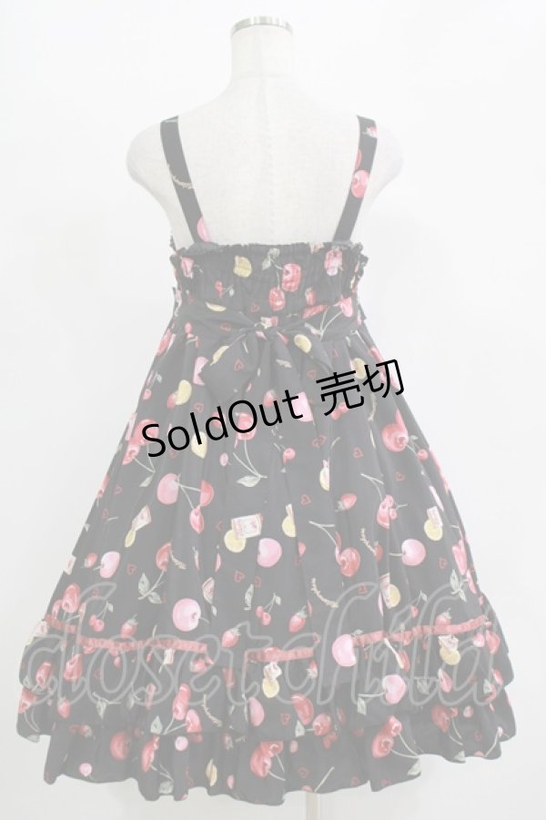画像3: metamorphose / floating heart cherryベビードールジャンパースカート Free ブラック H-25-11-01-010-ME-OP-NS-ZH (3)