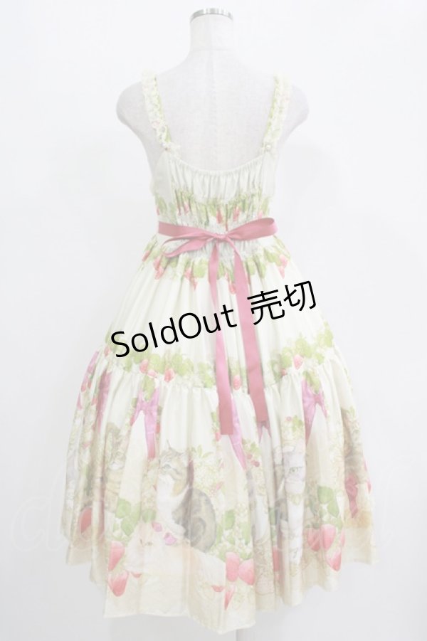 画像3: BAROQUE / Strawberry field’s Cats イチゴ畑の猫たちジャンパースカート M 生成り H-25-11-01-011-EL-OP-NS-ZH (3)