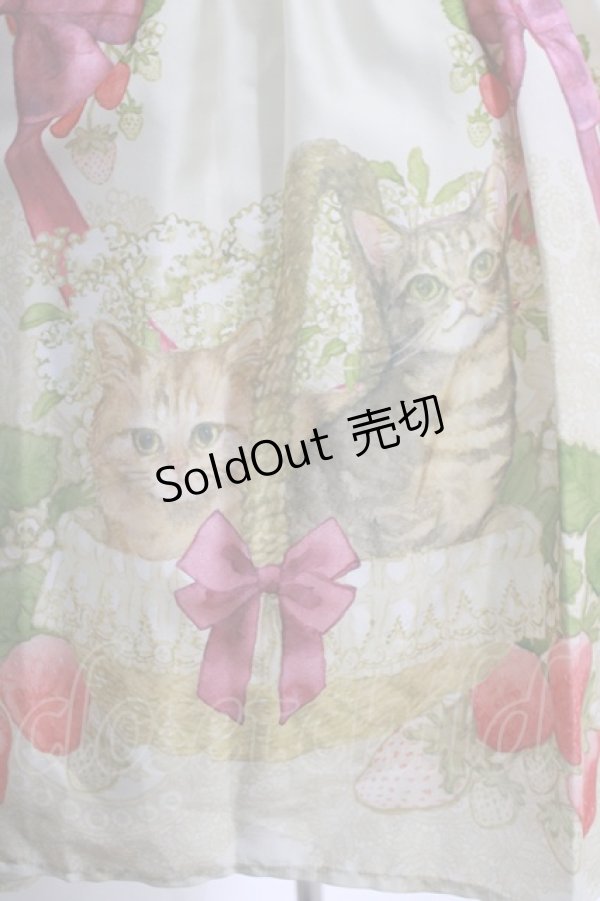 画像4: BAROQUE / Strawberry field’s Cats イチゴ畑の猫たちジャンパースカート M 生成り H-25-11-01-011-EL-OP-NS-ZH (4)