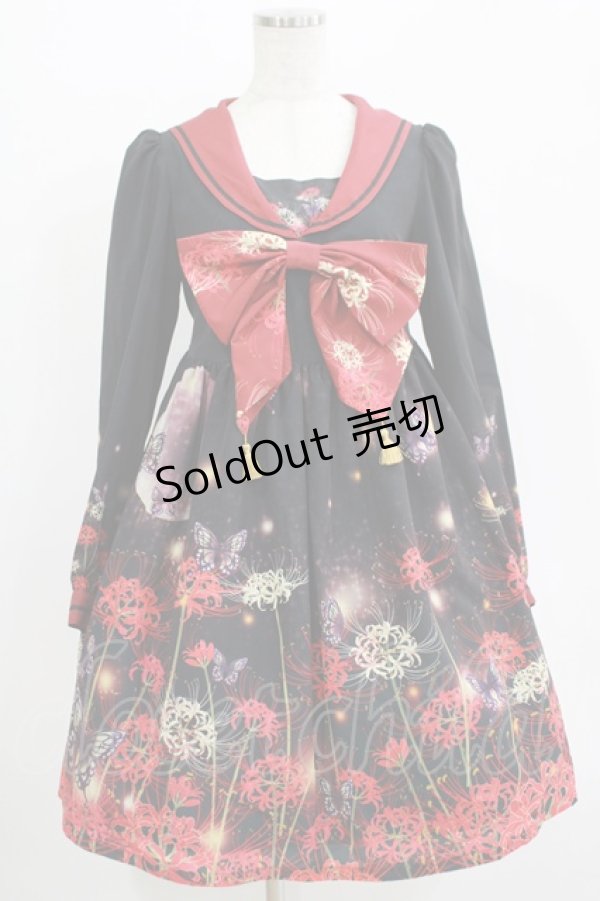 画像1: Royal Princess Alice / 彼岸花セーラーワンピース Free ブラック H-25-11-01-012-LO-OP-NS-ZH (1)