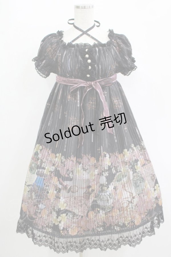 画像1: ALICE and the PIRATES / Victorian tear bottle柄ワンピース Free ブラック H-25-11-01-013-PA-OP-NS-ZH (1)