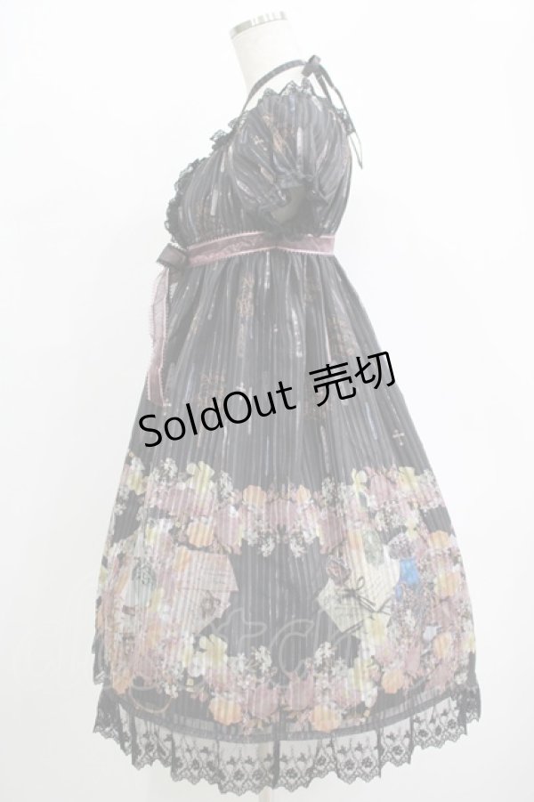画像2: ALICE and the PIRATES / Victorian tear bottle柄ワンピース Free ブラック H-25-11-01-013-PA-OP-NS-ZH (2)