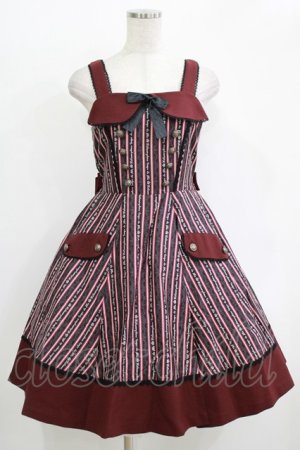 画像: metamorphose / Royal stripeジャンパースカート Free ボルドー H-25-11-01-015-ME-OP-NS-ZH