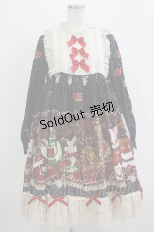 画像1: 豹了个猫(OCELOT)（海外ロリータブランド） / ヨーク切替ワンピース M ブラック H-25-11-01-017-LO-OP-NS-ZH (1)