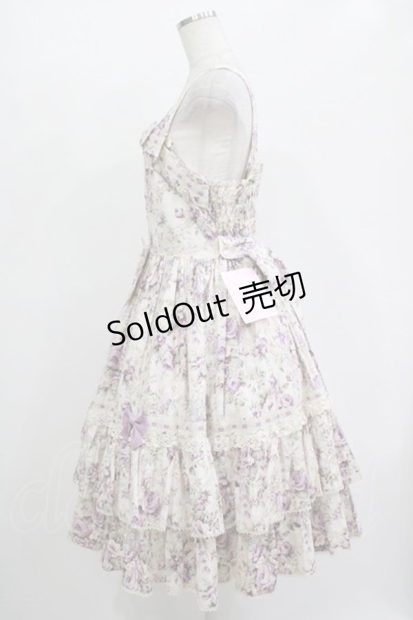 画像2: metamorphose / 【プラスサイズ】メアリーはしごレースジャンパースカート プラスサイズ アンティークラベンダー H-25-11-01-018-ME-OP-NS-ZH (2)