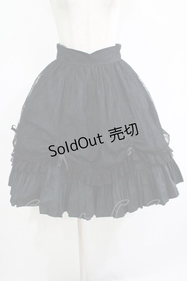 画像1: Victorian maiden / エレガントレーシーフリルスカラップスカート FREE ブラック H-25-11-01-024-CL-SK-YZ-ZH (1)