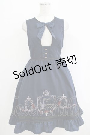 画像: Amavel / ヴィランズ刺繍 ジャンパースカート Free ネイビー H-25-11-02-1026-CA-OP-NS-ZH