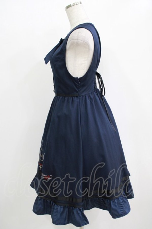 画像2: Amavel / ヴィランズ刺繍 ジャンパースカート Free ネイビー H-25-11-02-1026-CA-OP-NS-ZH (2)