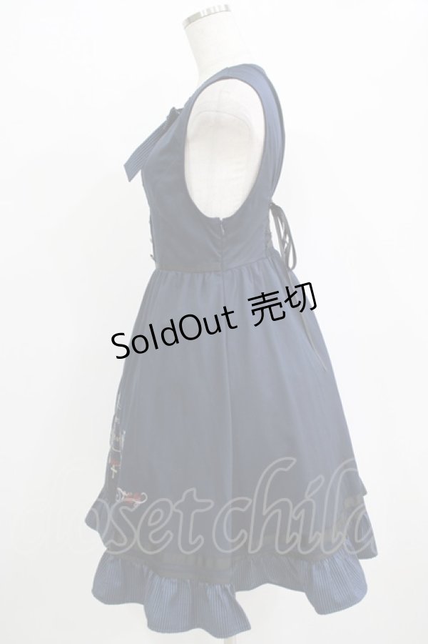 画像2: Amavel / ヴィランズ刺繍 ジャンパースカート Free ネイビー H-25-11-02-1026-CA-OP-NS-ZH (2)