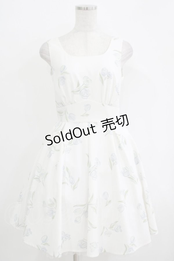 画像1: Secret Honey / チューリップ柄ワンピース Free オフ H-25-11-02-1027-CA-OP-NS-ZH (1)