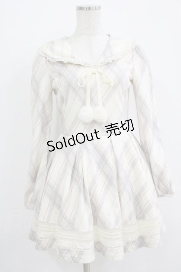 画像1: LIZ LISA / チェックセーラーワンピース Free オフ/グレー H-25-11-02-1031-LO-OP-NS-ZH (1)