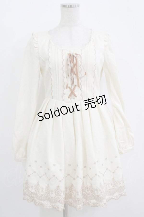 画像1: LIZ LISA / スカラップ刺繍ワンピース Free オフ H-25-11-02-1032-LO-OP-NS-ZH (1)