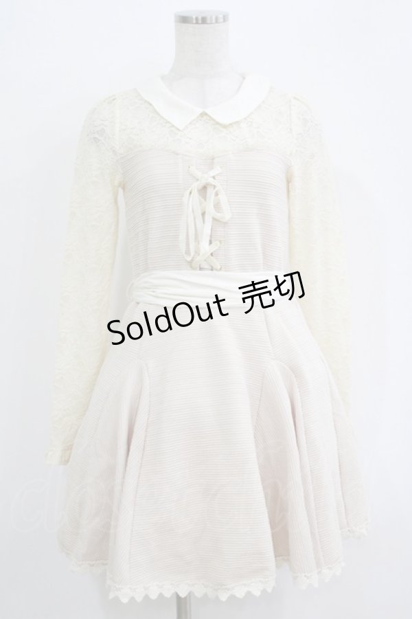 画像1: LIZ LISA / ウエストリボンワンピース Free 生成り H-25-11-02-1033-LO-OP-NS-ZH (1)