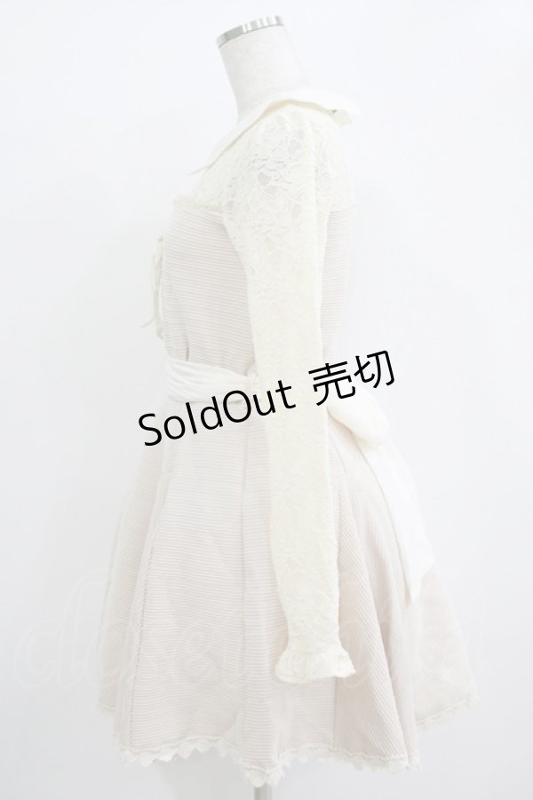 画像2: LIZ LISA / ウエストリボンワンピース Free 生成り H-25-11-02-1033-LO-OP-NS-ZH (2)