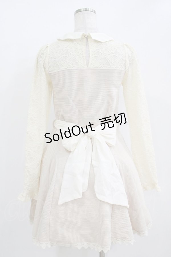 画像3: LIZ LISA / ウエストリボンワンピース Free 生成り H-25-11-02-1033-LO-OP-NS-ZH (3)